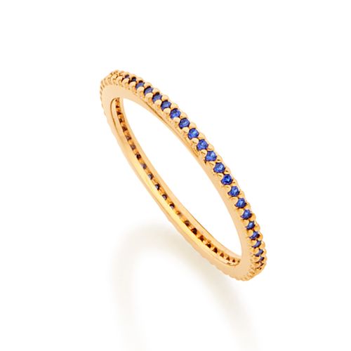 ALIANÇA APARADOR BANHADA A OURO 18K COM ZIRCÔNIAS