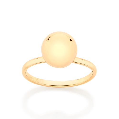 ANEL SOLITÁRIO BOLA BANHADO A OURO 18K