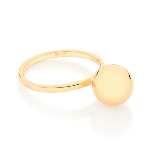ANEL SOLITÁRIO BOLA BANHADO A OURO 18K