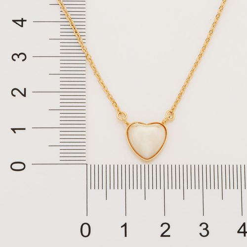 GARGANTILHA CORAÇÃO BANHADA A OURO 18K COM PÉROLA