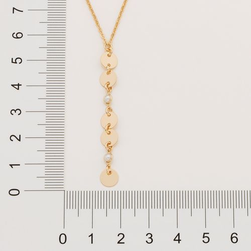 GARGANTILHA GRAVATA BANHADA A OURO 18K COM PÉROLAS