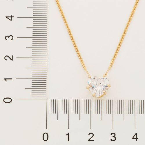 GARGANTILHA BANHADA  A OURO 18K COM ZIRCÔNIA FORMATO CORAÇÃO