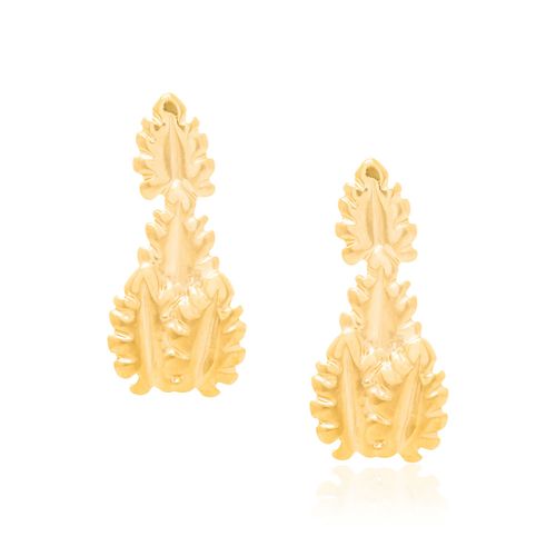 BRINCO BANHADO A OURO 18K FOLHAS