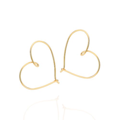 BRINCO ARGOLA CORAÇÃO BANHADO A OURO 18K