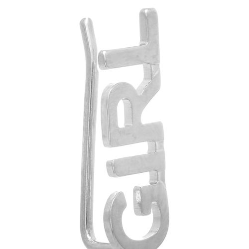 BRINCO EAR CUFF BANHADO A RHODIUM COM ESCRITA GIRL