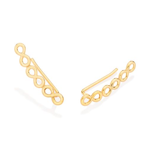 BRINCO EAR CUFF INFINITO BANHADO A OURO 18K