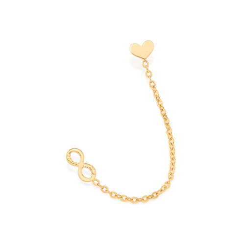 BRINCO DUPLO COM CORRENTE BANHADO A OURO 18K