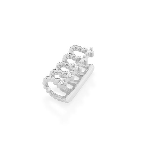 BRINCO PIERCING DE PRESSÃO BANHADO A RHODIUM COM AROS TRABALHADOS