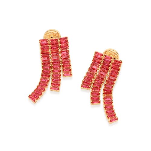 BRINCO FRANJA BANHADO A OURO 18K COM ZIRCÔNIAS