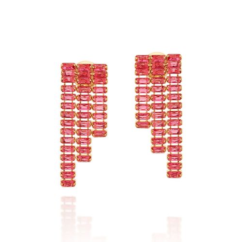 BRINCO FRANJA BANHADO A OURO 18K COM ZIRCÔNIAS