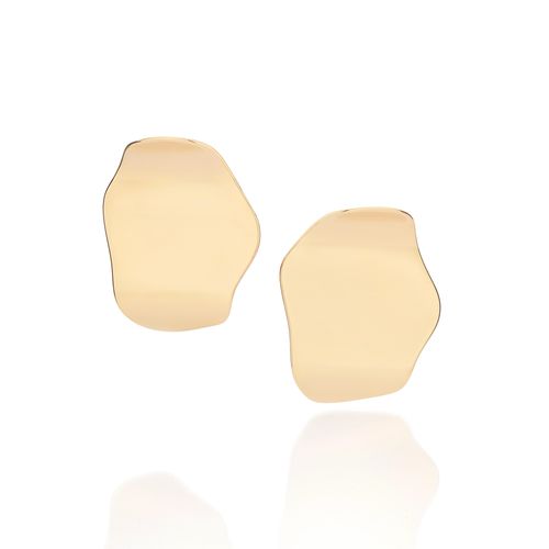 MAXI BRINCO ONDULADO BANHADO A OURO 18K