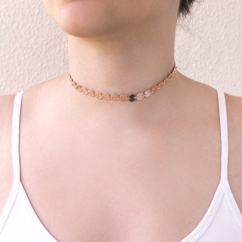 CHOKER COM MEDALHAS BANHADO A OURO 18K