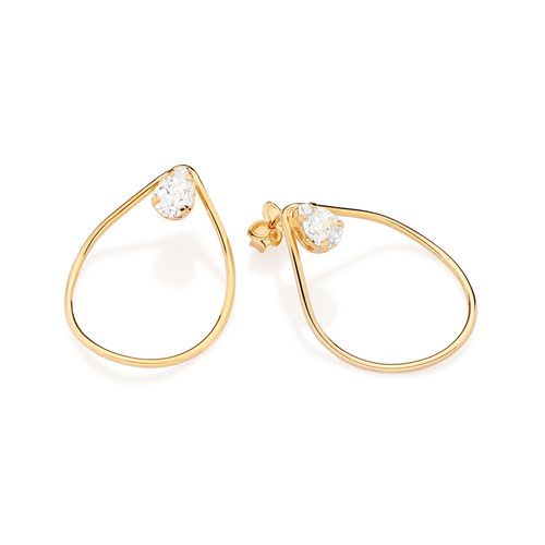 BRINCO GOTA BANHADO A OURO 18K COM ZIRCÔNIAS
