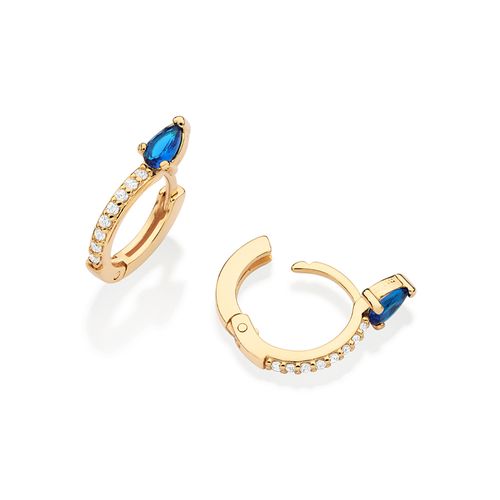 BRINCO ARGOLA BANHADO A OURO 18K COM ZIRCÔNIAS E CRISTAIS