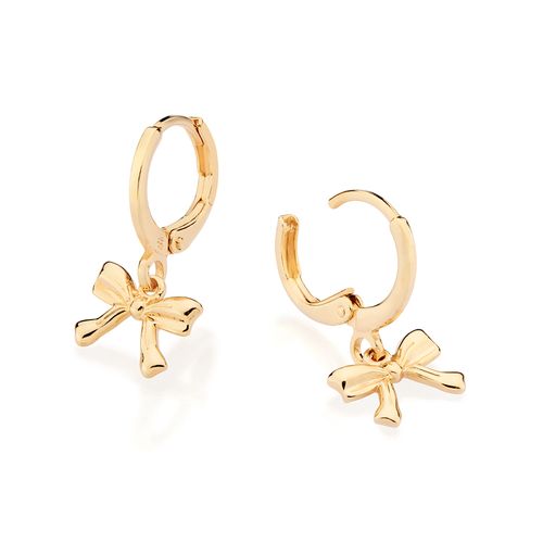BRINCO ARGOLA LAÇO BANHADO A OURO 18K