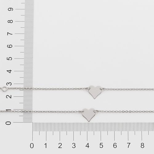 GARGANTILHA CORAÇÕES BANHADA A RHODIUM
