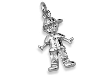 PINGENTE MENINO BANHADO A RHODIUM