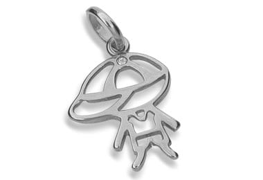 PINGENTE MENINO BANHADO A RHODIUM