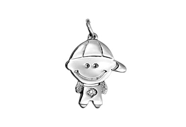 PINGENTE MENINO BANHADO A RHODIUM