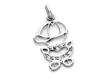 PINGENTE MENINO BANHADO A RHODIUM