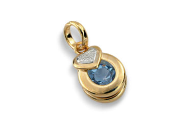 PINGENTE BANHADO A OURO 18K COM CRISTAL E APLICAÇÃO DE RHODIUM