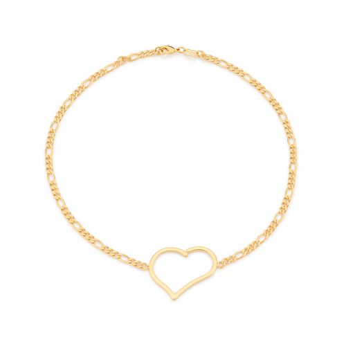 GARGANTILHA COM CORAÇÃO ESTILIZADO BANHADA A OURO 18K