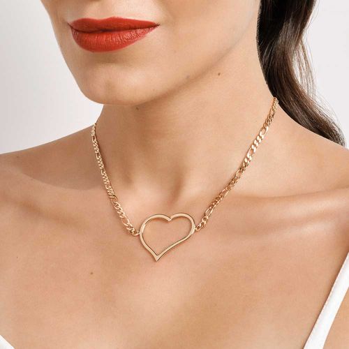 GARGANTILHA COM CORAÇÃO ESTILIZADO BANHADA A OURO 18K