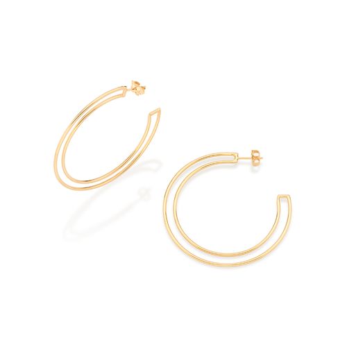 BRINCO MEIA ARGOLA BANHADO A OURO 18K