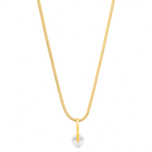 PINGENTE CORAÇÃO BANHADO A OURO 18K COM ZIRCÔNIA