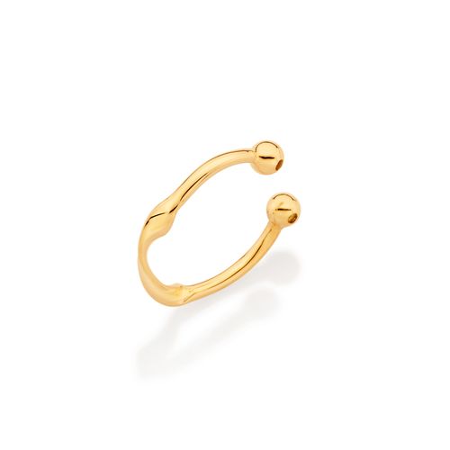 BRINCO PIERCING DE PRESSÃO TORCIDO BANHADO A OURO 18K