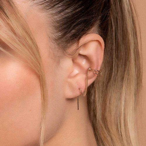 BRINCO PIERCING DE PRESSÃO COM CORRENTE BANHADO A OURO 18K