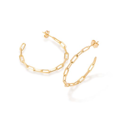 ARGOLA EM FORMA DE CORENTE BANHADO A OURO 18K