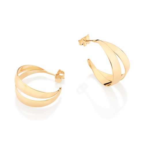 BRINCO ARGOLA DUPLA BANHADA A OURO 18K