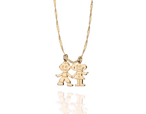 PINGENTE BANHADO A OURO 18K IRMÃOS