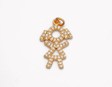 PINGENTE MENINA BANHADO A OURO 18K