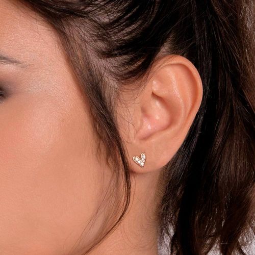 BRINCO CORAÇÃO BANHADO A OURO 18K COM ZIRCÔNIAS