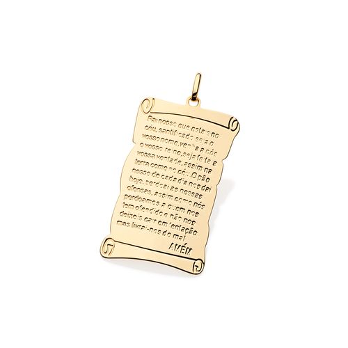 PINGENTE BANHADO A OURO 18K COM PAI NOSSO