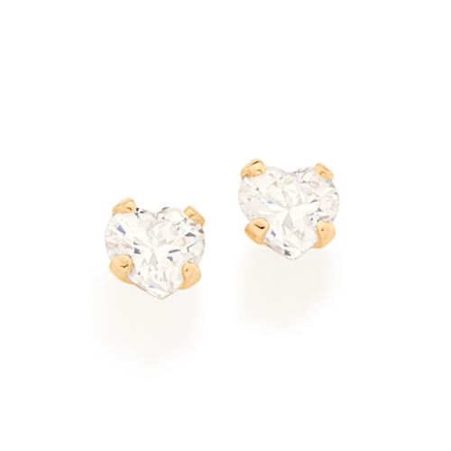 BRINCO SOLITÁRIO CORAÇÃO BANHADO A OURO 18K
