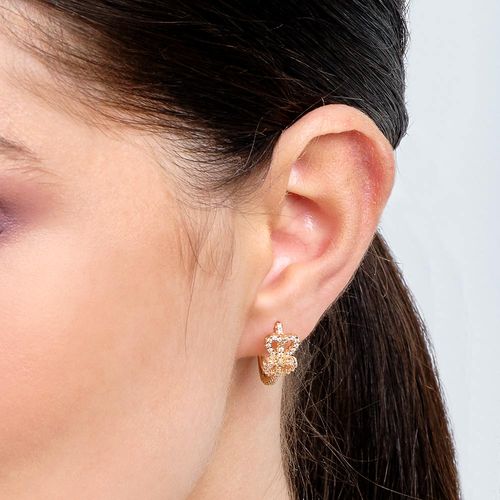 BRINCO ARGOLA CORAÇÕES BANHADO A OURO 18K