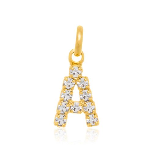 PINGENTE BANHADO A OURO 18K LETRA ALFABETO-LETRA E