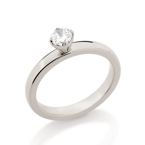 ANEL SOLITÁRIO BANHADO A RHODIUM COM ZIRCÔNIAS