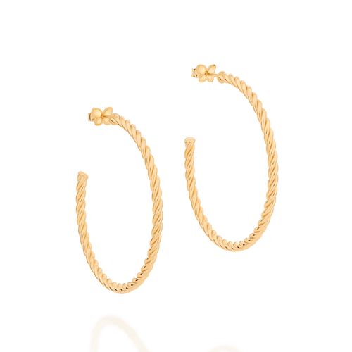 BRINCO MEIA ARGOLA BANHADO A OURO 18K