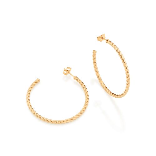 BRINCO MEIA ARGOLA BANHADO A OURO 18K