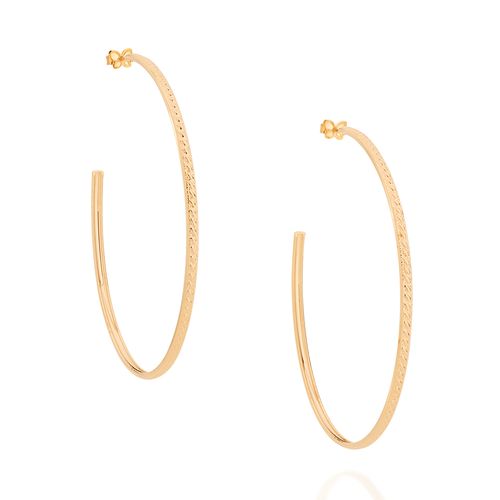 BRINCO MEIA ARGOLA BANHADO A OURO 18K