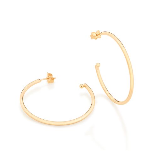 BRINCO MEIA ARGOLA BANHADO A OURO 18K