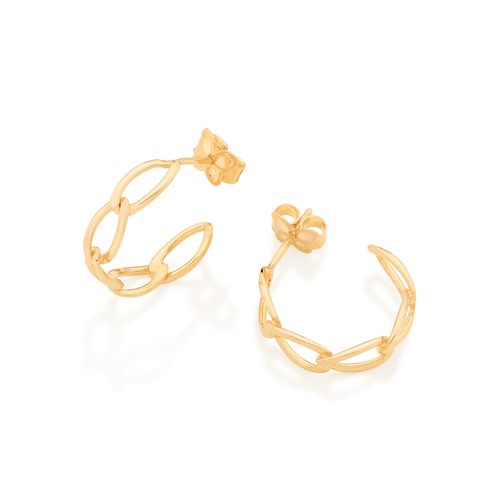 BRINCO MEIA ARGOLA BANHADO A OURO 18K