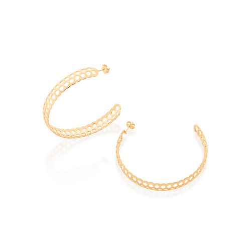 BRINCO MEIA ARGOLA BANHADO A OURO 18K