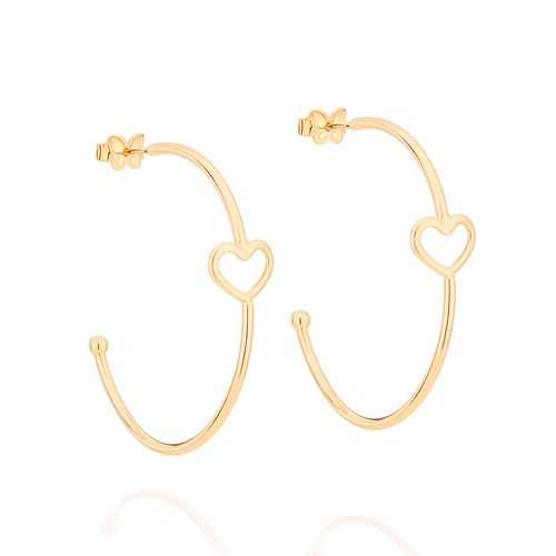 BRINCO MEIA ARGOLA BANHADO A OURO 18K