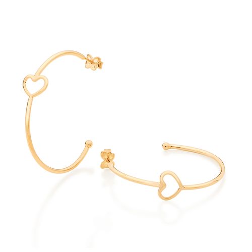 BRINCO MEIA ARGOLA BANHADO A OURO 18K