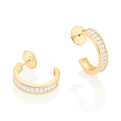 BRINCO MEIA ARGOLA BANHADO A OURO 18K